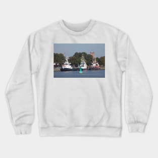 Landing stage on the Weser, Brake, district of Wesermarsch Crewneck Sweatshirt